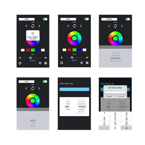 GloboStar® 70039 SP105E Ασύρματος WiFi LED FULL COLOR Magic Digital Pixel Controller iOS/Android Bluetooth για LED Digital Πολύχρωμα και Μονόχρωμα Προϊόντα DC 5-24V 1 x 2048 IC Max - Image 6