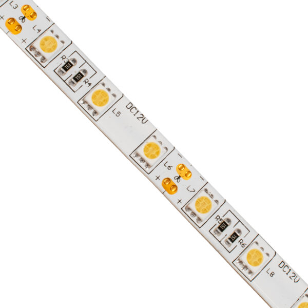 GloboStar® 70122 Ταινία LED SMD 5050 5m 14.4W/m 60LED/m 1497lm/m 120° DC 12V Αδιάβροχη IP65 Θερμό Λευκό 3000K - 5 Χρόνια Εγγύηση - Image 2