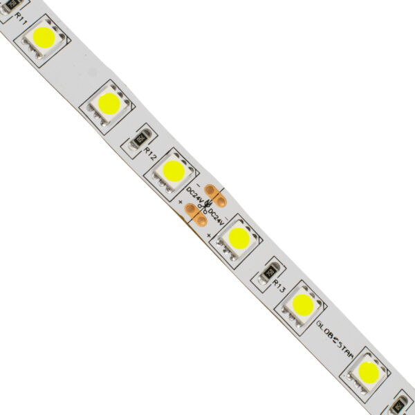 GloboStar® 70220 Ταινία LED SMD 5050 5m 14.4W/m 60LED/m 1728lm/m 120° DC 24V IP20 Ψυχρό Λευκό 6000K - 5 Χρόνια Εγγύηση - Image 2