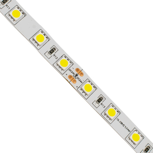 GloboStar® 70221 Ταινία LED SMD 5050 5m 14.4W/m 60LED/m 1688 lm/m 120° DC 24V IP20 Φυσικό Λευκό 4500k - Image 2