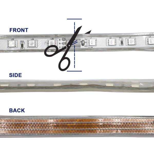 GloboStar® 70507 Slim Ταινία Μονής Σειράς Epistar LED SMD 5050 1m 12W/m 60LED/m 1572lm/m 120° DC 230V Αδιάβροχη IP68 RGB Dimmable - Image 4