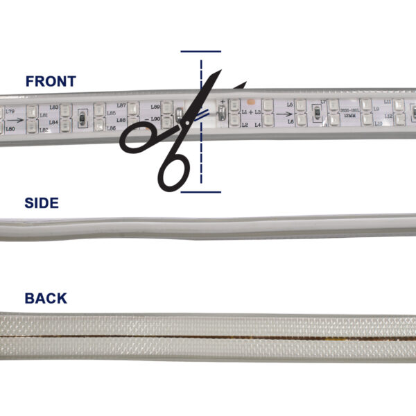 GloboStar® 70514 Wide Ταινία Διπλής Σειράς Epistar LED SMD 2835 1m 24W/m 180LED/m 3144lm/m 120° DC 230V Αδιάβροχη IP68 Κόκκινο Dimmable - Image 4