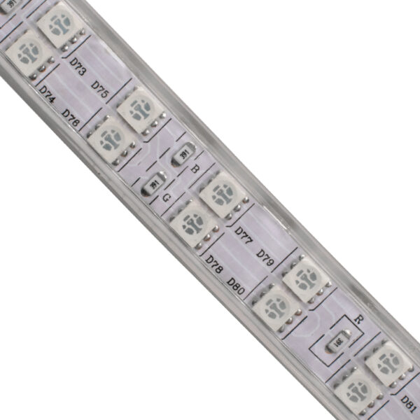 GloboStar® 70517 Wide Ταινία Διπλής Σειράς Epistar LED SMD 5050 1m 24W/m 60LED/m 3144lm/m 120° DC 230V Αδιάβροχη IP68 RGB Dimmable - Image 3