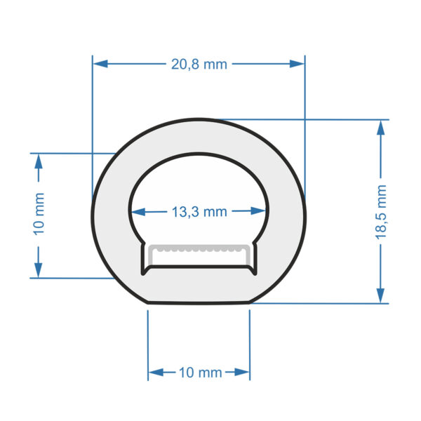 GloboStar® 70588 TUBE 360° Degree Neon Flex Epistar LED SMD 5050 1m 18W/m 60LED/m 1818lm/m 360° DC 24V Αδιάβροχη IP68 RGB Dimmable - Image 3