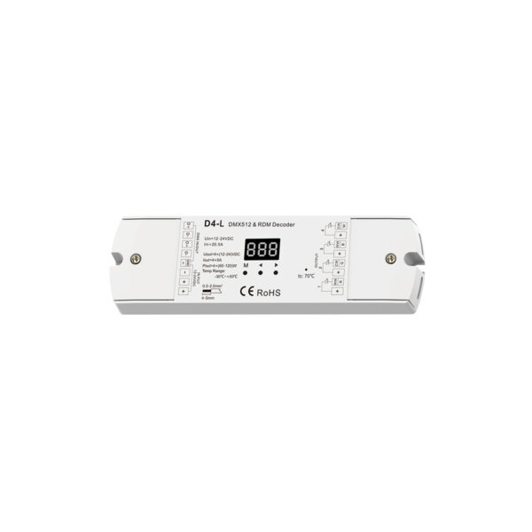 GloboStar® 70668 D4-L SKYDANCE DC DMX & RDM Dimmer High Speed Controller / Decoder 4 Καναλιών DC 12-24V 4 x 5A 120W - Max 20.5A 480W - IP20 Μ17 x Π5 x Υ2.5cm - 5 Years Warranty - Image 6