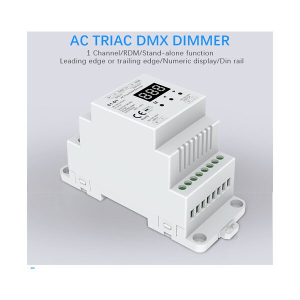 GloboStar® 70672 S1-D1 SKYDANCE AC Triac DMX Dimmer Din Rail Ράγας 1 Καναλιού AC 100-240V 1 x 2A 480W - Max 2A 480W - IP20 DMX512 Μ11.5 x Π5 x Υ6.5cm - 5 Years Warranty - Image 7