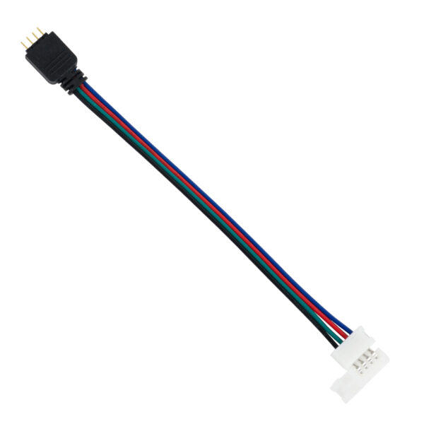 GloboStar® 70691 Ταχυσύνδεσμος Τροφοδοσίας IP20 - Strip To Power Connector 4 PIN Male για Ένωση 1 x RGB Ταινία LED Πλάτους 10mm