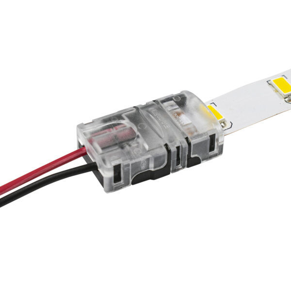 GloboStar® 70718 Ταχυσύνδεσμος Ένωσης IP20 - Strip To Cable Connector για Ένωση 1 x Μονόχρωμης Ταινίας LED Πλάτους 10mm με 1 x Καλώδιο Τροφοδοσίας - Image 4