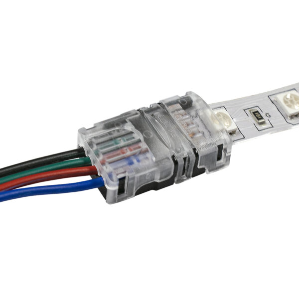 GloboStar® 70722 Ταχυσύνδεσμος Ένωσης IP20 - Strip To Cable Connector για Ένωση 1 x RGB Ταινίας LED Πλάτους 10mm με 1 x Καλώδιο Τροφοδοσίας - Image 4