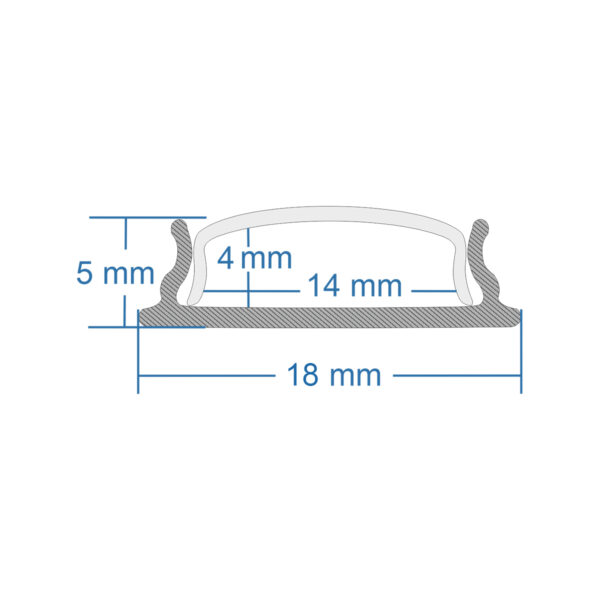 GloboStar® CURVED-PROFILE 70802-3M Προφίλ Αλουμινίου - Βάση & Ψύκτρα Ταινίας LED με Λευκό Γαλακτερό Κάλυμμα - Επιφανειακή Χρήση - Εύκαμπτο με Δυνατότητα Κυρτής Τοποθέτησης - Πατητό Κάλυμμα - Ασημί - 3 Μέτρα - Πακέτο 5 Τεμαχίων - Μ300 x Π1.8 x Υ0.5cm - Image 7