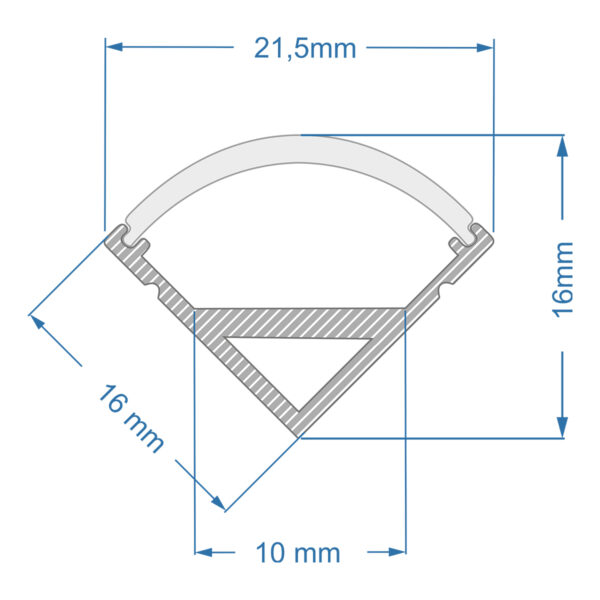 GloboStar® CORNER-PROFILE 70815-1M Προφίλ Αλουμινίου - Βάση & Ψύκτρα Ταινίας LED με Λευκό Γαλακτερό Κάλυμμα - Επιφανειακή Γωνιακή Χρήση - Πατητό Κάλυμμα - Ασημί - 1 Μέτρο - Μ100 x Π1.6 x Υ1.6cm - Image 4