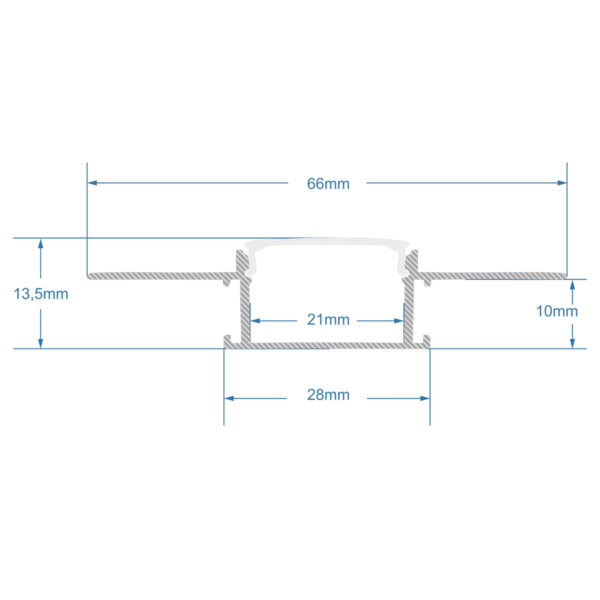 GloboStar® PLASTERBOARD-PROFILE 70819-1M Προφίλ Αλουμινίου - Βάση & Ψύκτρα Ταινίας LED με Λευκό Γαλακτερό Κάλυμμα - Χωνευτή Χρήση σε Γυψοσανίδα - Trimless - Πατητό Κάλυμμα - Ασημί - 1 Μέτρο - Μ100 x Π6.7 x Υ1.4cm - Image 6