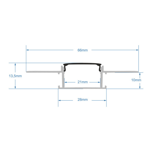 GloboStar® PLASTERBOARD-PROFILE 70820-1M Προφίλ Αλουμινίου - Βάση & Ψύκτρα Ταινίας LED με Μαύρο Φιμέ Κάλυμμα - Χωνευτή Χρήση σε Γυψοσανίδα - Trimless - Πατητό Κάλυμμα - Ασημί - 1 Μέτρο - Μ100 x Π6.7 x Υ1.4cm - Image 6