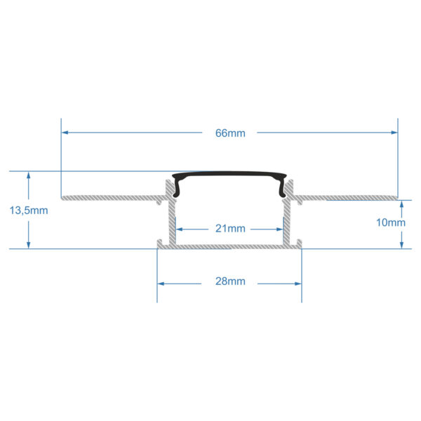 GloboStar® PLASTERBOARD-PROFILE 70820-3M Προφίλ Αλουμινίου - Βάση & Ψύκτρα Ταινίας LED με Μαύρο Φιμέ Κάλυμμα - Χωνευτή Χρήση σε Γυψοσανίδα - Trimless - Πατητό Κάλυμμα - Ασημί - 3 Μέτρα - Πακέτο 5 Τεμαχίων - Μ300 x Π6.7 x Υ1.4cm - Image 7