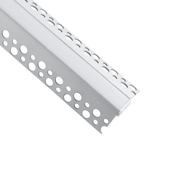 GloboStar® PLASTERBOARD-PROFILE 70821-3M Προφίλ Αλουμινίου - Βάση & Ψύκτρα Ταινίας LED με Λευκό Γαλακτερό Κάλυμμα - Χωνευτή Γωνιακή Χρήση σε Εξωτερική Γωνία Γυψοσανίδας - Trimless - Πατητό Κάλυμμα - Ασημί - 3 Μέτρα - Πακέτο 5 Τεμαχίων - Μ300 x Π4.5 x Υ2cm - Image 3