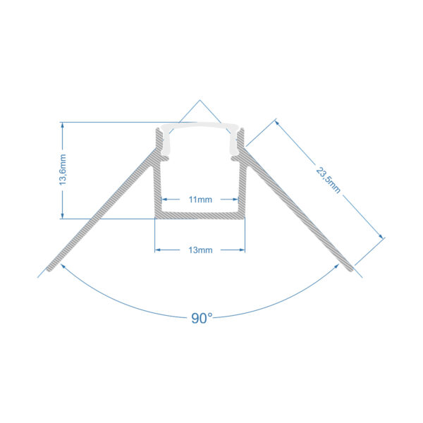 GloboStar® PLASTERBOARD-PROFILE 70821-3M Προφίλ Αλουμινίου - Βάση & Ψύκτρα Ταινίας LED με Λευκό Γαλακτερό Κάλυμμα - Χωνευτή Γωνιακή Χρήση σε Εξωτερική Γωνία Γυψοσανίδας - Trimless - Πατητό Κάλυμμα - Ασημί - 3 Μέτρα - Πακέτο 5 Τεμαχίων - Μ300 x Π4.5 x Υ2cm - Image 6