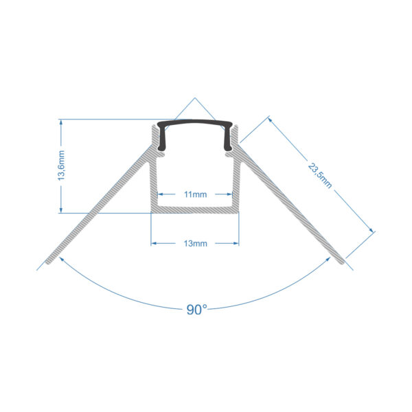 GloboStar® PLASTERBOARD-PROFILE 70822-3M Προφίλ Αλουμινίου - Βάση & Ψύκτρα Ταινίας LED με Μαύρο Φιμέ Κάλυμμα - Χωνευτή Γωνιακή Χρήση σε Εξωτερική Γωνία Γυψοσανίδας - Trimless - Πατητό Κάλυμμα - Ασημί - 3 Μέτρα - Πακέτο 5 Τεμαχίων - Μ300 x Π4.5 x Υ2cm - Image 6