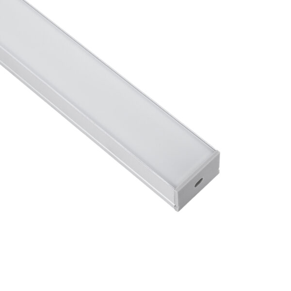 GloboStar® SURFACE-PROFILE 70824-1M Προφίλ Αλουμινίου - Βάση & Ψύκτρα Ταινίας LED με Λευκό Γαλακτερό Κάλυμμα - Επιφανειακή Χρήση - Πατητό Κάλυμμα - Ασημί - 1 Μέτρο - Μ100 x Π3 x Υ2cm - Image 3