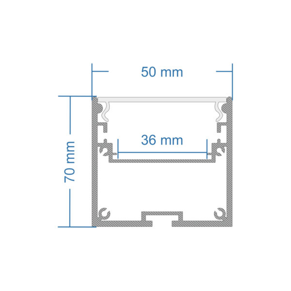 GloboStar® SURFACEPENDANT-PROFILE 70827-1M Προφίλ Αλουμινίου - Βάση & Ψύκτρα Ταινίας LED με Λευκό Γαλακτερό Κάλυμμα - Επιφανειακή & Κρεμαστή Χρήση - Πατητό Κάλυμμα - Λευκό - 1 Μέτρο - Μ100 x Π5 x Υ7cm - Image 7