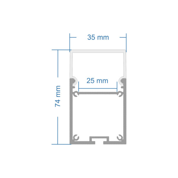 GloboStar® SURFACEPENDANT-PROFILE 70831-1M Προφίλ Αλουμινίου - Βάση & Ψύκτρα Ταινίας LED με Λευκό Γαλακτερό Κάλυμμα - Επιφανειακή & Κρεμαστή Χρήση - Πατητό Κάλυμμα - Λευκό - 1 Μέτρο - Μ100 x Π3.5 x Υ7.4cm - Image 7