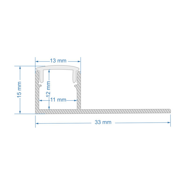 GloboStar® PLASTERBOARD-PROFILE 70834-3M Προφίλ Αλουμινίου - Βάση & Ψύκτρα Ταινίας LED με Λευκό Γαλακτερό Κάλυμμα - Χωνευτή Τερματική Χρήση σε Τελείωμα Γυψοσανίδας ή σε Πλακάκι - Trimless - Πατητό Κάλυμμα - Ασημί - 3 Μέτρα - Πακέτο 5 Τεμαχίων - Μ300 x Π3.1 x Υ1.3cm - Image 6