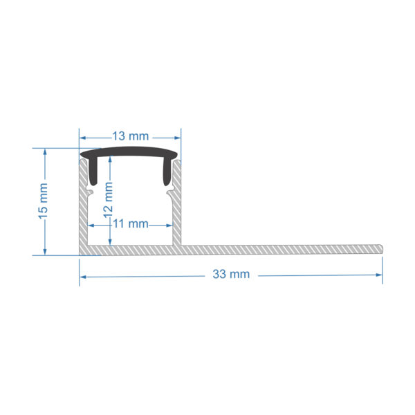 GloboStar® PLASTERBOARD-PROFILE 70835-3M Προφίλ Αλουμινίου - Βάση & Ψύκτρα Ταινίας LED με Μαύρο Φιμέ Κάλυμμα - Χωνευτή Τερματική Χρήση σε Τελείωμα Γυψοσανίδας ή σε Πλακάκι - Trimless - Πατητό Κάλυμμα - Ασημί - 3 Μέτρα - Πακέτο 5 Τεμαχίων - Μ300 x Π3.1 x Υ1.3cm - Image 5