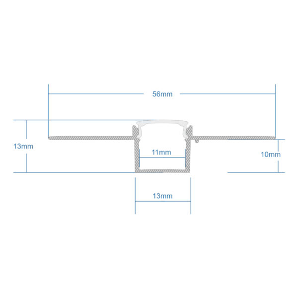 GloboStar® PLASTERBOARD-PROFILE 70838-1M Προφίλ Αλουμινίου - Βάση & Ψύκτρα Ταινίας LED με Λευκό Γαλακτερό Κάλυμμα - Χωνευτή Χρήση σε Γυψοσανίδα - Trimless - Πατητό Κάλυμμα - Ασημί - 1 Μέτρο - Μ100 x Π5.6 x Υ1.5cm - Image 6