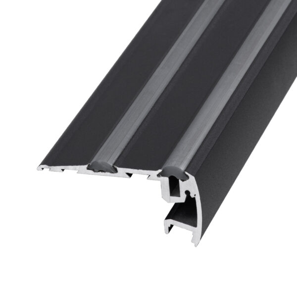 GloboStar® STAIR-PROFILE 70843-3M Προφίλ Αλουμινίου - Βάση & Ψύκτρα Ταινίας LED με Μαύρο Φιμέ Κάλυμμα - Χρήση σε Σκαλοπάτια - Πατητό Κάλυμμα - Μαύρο - 3 Μέτρα - Μ300 x Π8 x Υ3.2cm - Image 5