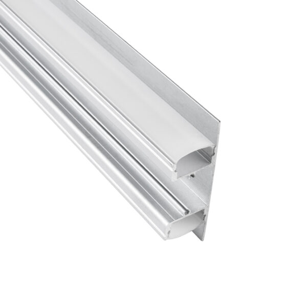 GloboStar® SURFACE-PROFILE 70844-3M Προφίλ Αλουμινίου - Βάση & Ψύκτρα Ταινίας LED με Λευκό Γαλακτερό Κάλυμμα - Επιφανειακή Χρήση Δημιουργίας Κρυφού Φωτισμού Πάνω/Κάτω - Πατητό Κάλυμμα - Ασημί - 3 Μέτρα - Μ300 x Π5 x Υ1.7cm - Image 5