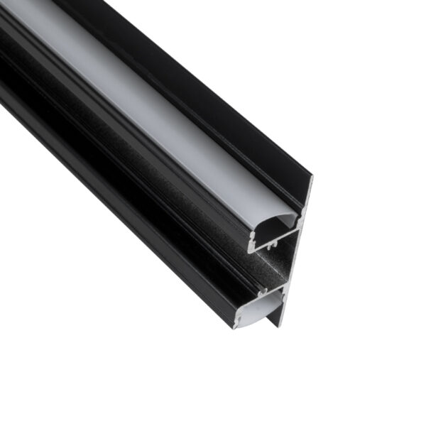 GloboStar® SURFACE-PROFILE 70845-3M Προφίλ Αλουμινίου - Βάση & Ψύκτρα Ταινίας LED με Λευκό Γαλακτερό Κάλυμμα - Επιφανειακή Χρήση Δημιουργίας Κρυφού Φωτισμού Πάνω/Κάτω - Πατητό Κάλυμμα - Μαύρο - 3 Μέτρα - Μ300 x Π5 x Υ1.7cm - Image 5