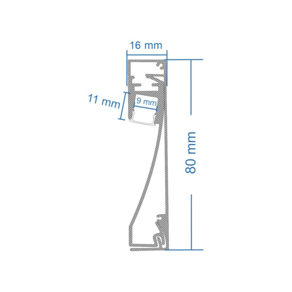 GloboStar® SKIRTINGBOARD-PROFILE 70850-3M Προφίλ Αλουμινίου - Βάση & Ψύκτρα Ταινίας LED με Λευκό Γαλακτερό Κάλυμμα - Επιφανειακή Χρήση για Περβάζι - Πατητό Κάλυμμα - Ασημί - 3 Μέτρα - Μ300 x Π1.6 x Υ8cm - Image 14