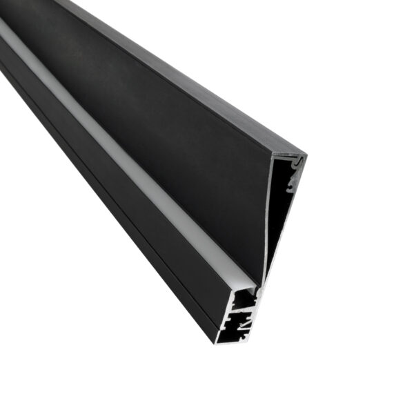 GloboStar® SKIRTINGBOARD-PROFILE 70852-3M Προφίλ Αλουμινίου - Βάση & Ψύκτρα Ταινίας LED με Λευκό Γαλακτερό Κάλυμμα - Επιφανειακή Χρήση για Περβάζι - Πατητό Κάλυμμα - Μαύρο - 3 Μέτρα - Μ300 x Π1.6 x Υ8cm - Image 5