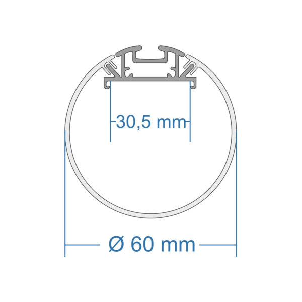 GloboStar® SURFACEPENDANT-PROFILE 70855-3M Προφίλ Αλουμινίου - Βάση & Ψύκτρα Ταινίας LED με Λευκό Γαλακτερό Κάλυμμα - Επιφανειακή & Κρεμαστή Χρήση - Πατητό Κάλυμμα - Ασημί - 3 Μέτρα - Μ300 x Φ6cm - Image 7