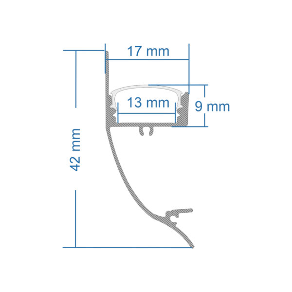 GloboStar® SURFACE-PROFILE 70857-3M Προφίλ Αλουμινίου - Βάση & Ψύκτρα Ταινίας LED με Λευκό Γαλακτερό Κάλυμμα - Επιφανειακή Χρήση Δημιουργίας Κρυφού Φωτισμού - Πατητό Κάλυμμα - Ασημί - 3 Μέτρα - Πακέτο 5 Τεμαχίων - Μ300 x Π1.7 x Υ4.2cm - Image 8