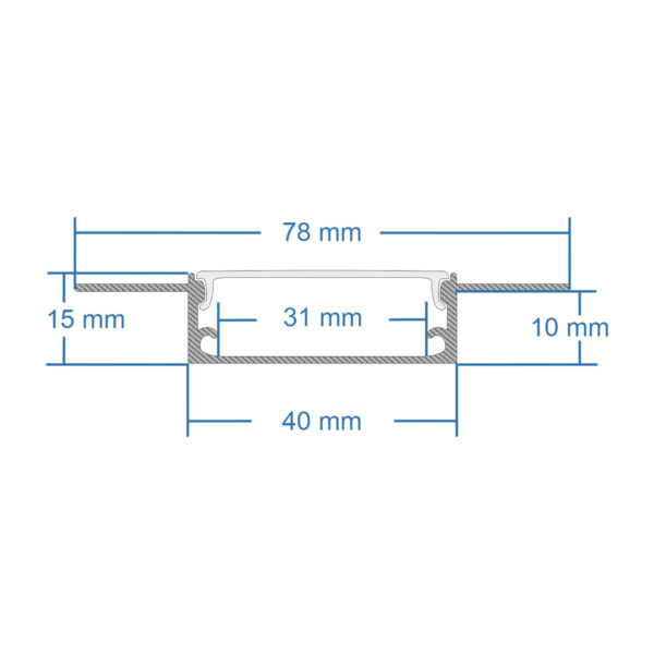 GloboStar® PLASTERBOARD-PROFILE 70861-3M Προφίλ Αλουμινίου - Βάση & Ψύκτρα Ταινίας LED με Λευκό Γαλακτερό Κάλυμμα - Χωνευτή Χρήση σε Γυψοσανίδα - Trimless - Πατητό Κάλυμμα - Ασημί - 3 Μέτρα - Πακέτο 5 Τεμαχίων - Μ300 x Π7.8 x Υ1.4cm - Image 6