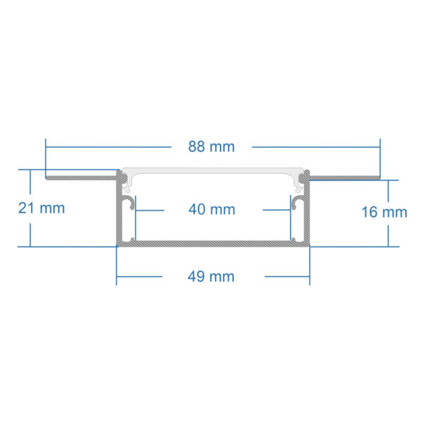 GloboStar® PLASTERBOARD-PROFILE 70862-3M Προφίλ Αλουμινίου - Βάση & Ψύκτρα Ταινίας LED με Λευκό Γαλακτερό Κάλυμμα - Χωνευτή Χρήση σε Γυψοσανίδα - Trimless - Πατητό Κάλυμμα - Ασημί - 3 Μέτρα - Πακέτο 5 Τεμαχίων - Μ300 x Π8.8 x Υ2cm - Image 6