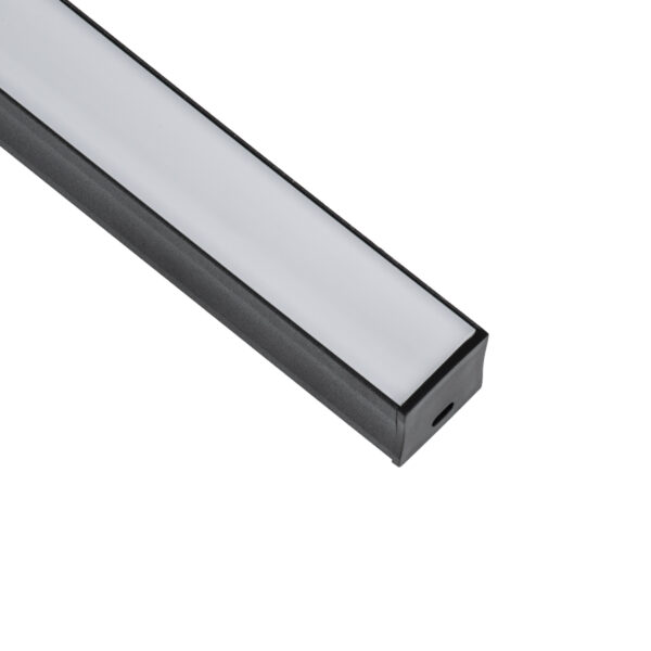 GloboStar® SURFACE-PROFILE 70869-1M Προφίλ Αλουμινίου - Βάση & Ψύκτρα Ταινίας LED με Λευκό Γαλακτερό Κάλυμμα - Επιφανειακή Χρήση - Πατητό Κάλυμμα - Μαύρο - 1 Μέτρο - Μ100 x Π2.3 x Υ2cm - Image 3