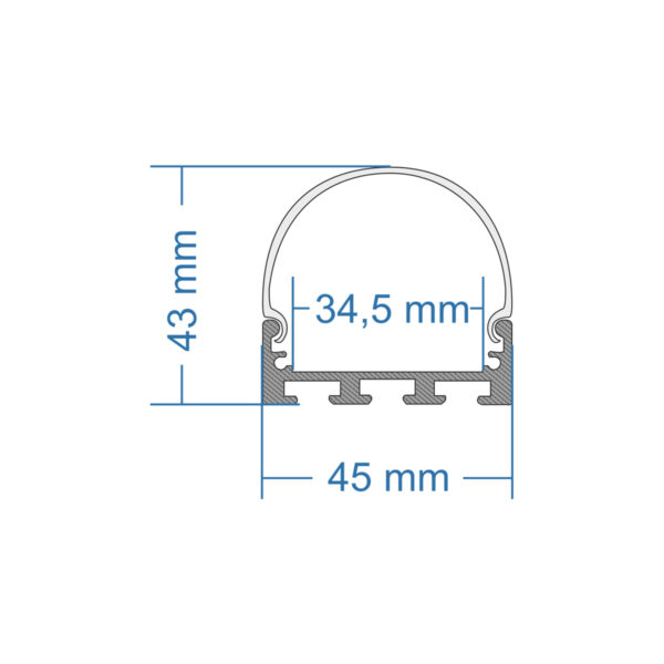 GloboStar® SURFACEPENDANT-PROFILE 70870-1M Προφίλ Αλουμινίου - Βάση & Ψύκτρα Ταινίας LED με Λευκό Γαλακτερό Κάλυμμα - Επιφανειακή & Κρεμαστή Χρήση - Πατητό Κάλυμμα - Ασημί - 1 Μέτρα - Μ100 x Π4.5 x Υ4.2cm - Image 7