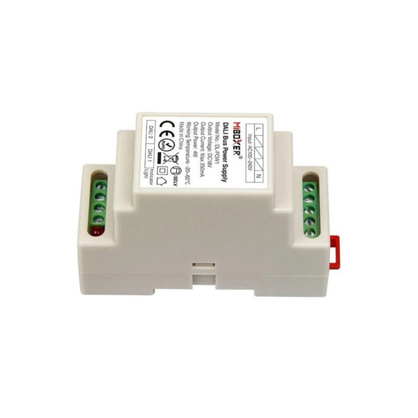 GloboStar® 71420 DL-POW1 Mi-BOXER DC DALI BUS Power Supply Τροφοδοτικό SELV AC 100-240V σε DC 16V 2 Καναλιών DC 16V 2 x 125mA 2W - Max 250mA 4W - IP20 - Din Rail Ράγας - Μ9 x Π3.4 x Υ6cm - 5 Years Warranty - Image 9