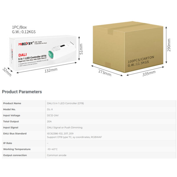 GloboStar® 71423 DL-X Mi-BOXER DC DALI & Push Dimming 5 in 1 High Speed Controller / Dimmer 5 Καναλιών DC 12-24V 5 x 6A 144W - Max 20A 480W - IP20 RGBW+WW Μ13 x Π5 x Υ2.5cm - 5 Years Warranty - Image 17