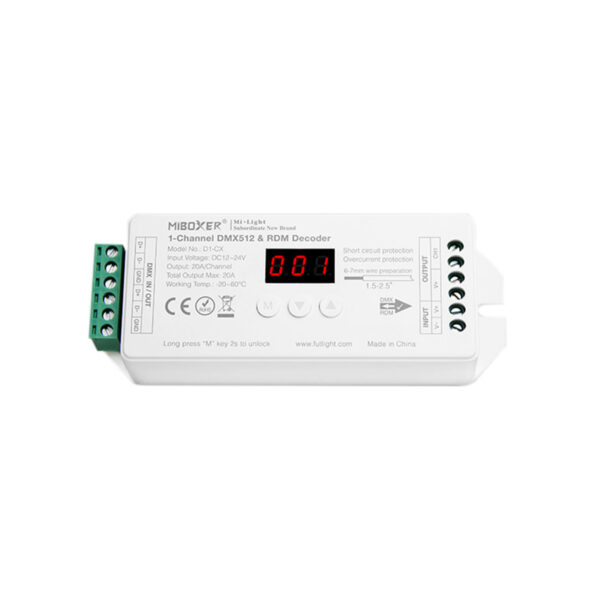 GloboStar® 71424 D1-CX Mi-BOXER DC DMX & RDM Dimmer High Speed Controller / Decoder 1 Καναλιού DC 12-24V 1 x 20A 480W - Max 20A 480W - IP20 Μ13 x Π5 x Υ2.5cm - 5 Years Warranty - Image 7