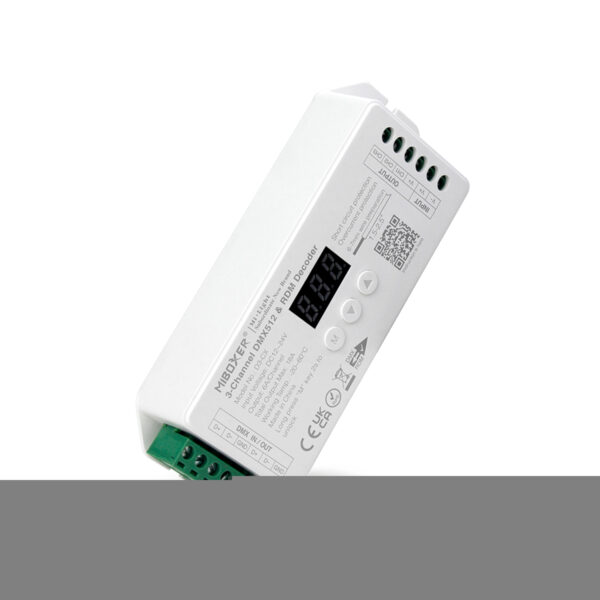 GloboStar® 71425 D3-CX Mi-BOXER DC DMX & RDM Dimmer High Speed Controller / Decoder 3 Καναλιών DC 12-24V 3 x 6A 144W - Max 18A 432W - IP20 Μ13 x Π5 x Υ2.5cm - 5 Years Warranty - Image 7