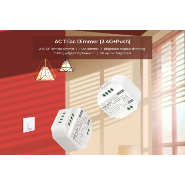 GloboStar® 71432 TRI-C1 Mi-BOXER AC Triac & RF 2.4Ghz & Push Dimmer 1 Καναλιού AC 100-240V 1 x 1.36A 300W - Max 1.36A 300W - IP20 Μ5 x Π5 x Υ2.3cm - 5 Years Warranty - Image 9