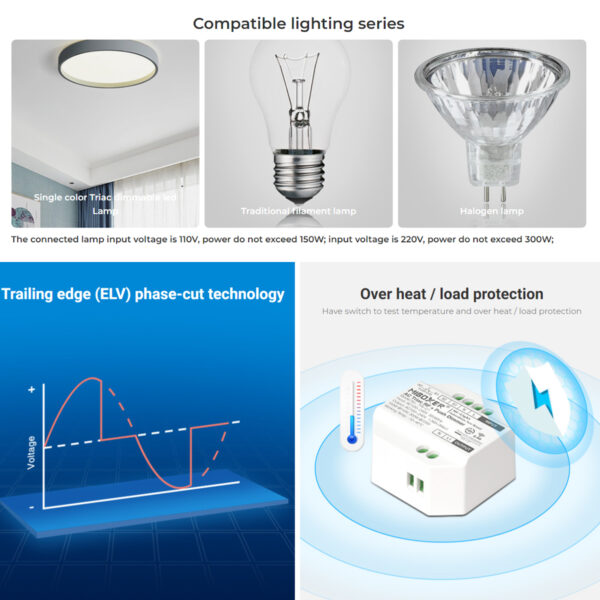 GloboStar® 71432 TRI-C1 Mi-BOXER AC Triac & RF 2.4Ghz & Push Dimmer 1 Καναλιού AC 100-240V 1 x 1.36A 300W - Max 1.36A 300W - IP20 Μ5 x Π5 x Υ2.3cm - 5 Years Warranty - Image 10