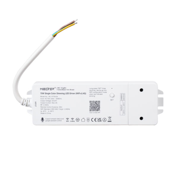 GloboStar® 71437 WL1-P75V24 Mi-BOXER DC Smart Wifi & RF 2.4Ghz & Push Dimming Power Supply Τροφοδοτικό SELV & Controller / Dimmer All in One AC100-240V σε DC 24V 1 x 3A 75W - Max 3A 75W - IP20 Μ19 x Π5.5 x Υ3.2cm - 5 Years Warranty - Image 2