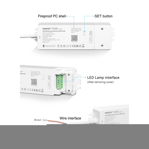 GloboStar® 71439 WL3-P75V24 Mi-BOXER DC Smart Wifi & RF 2.4Ghz & Push Dimming Power Supply Τροφοδοτικό SELV & Controller / Dimmer All in One 3 Καναλιών AC100-240V σε DC 24V 3 x 0.6A 14.4W - Max 3A 75W - IP20 RGB Μ19 x Π5.5 x Υ3.2cm - 5 Years Warranty - Image 12