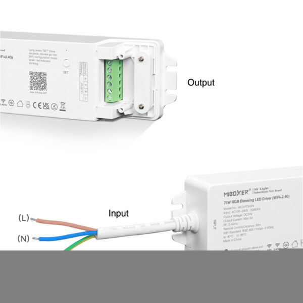 GloboStar® 71439 WL3-P75V24 Mi-BOXER DC Smart Wifi & RF 2.4Ghz & Push Dimming Power Supply Τροφοδοτικό SELV & Controller / Dimmer All in One 3 Καναλιών AC100-240V σε DC 24V 3 x 0.6A 14.4W - Max 3A 75W - IP20 RGB Μ19 x Π5.5 x Υ3.2cm - 5 Years Warranty - Image 7