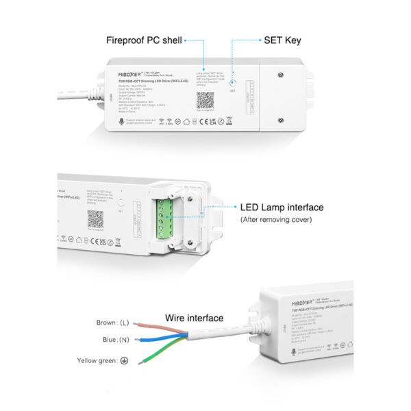 GloboStar® 71441 WL5-P75V24 Mi-BOXER DC Smart Wifi & RF 2.4Ghz Power Supply Τροφοδοτικό SELV & Controller / Dimmer All in One 5 Καναλιών AC100-240V σε DC 24V 5 x 0.6A 14.4W - Max 3A 75W - IP20 RGBW+WW Μ19 x Π5.5 x Υ3.2cm - 5 Years Warranty - Image 12