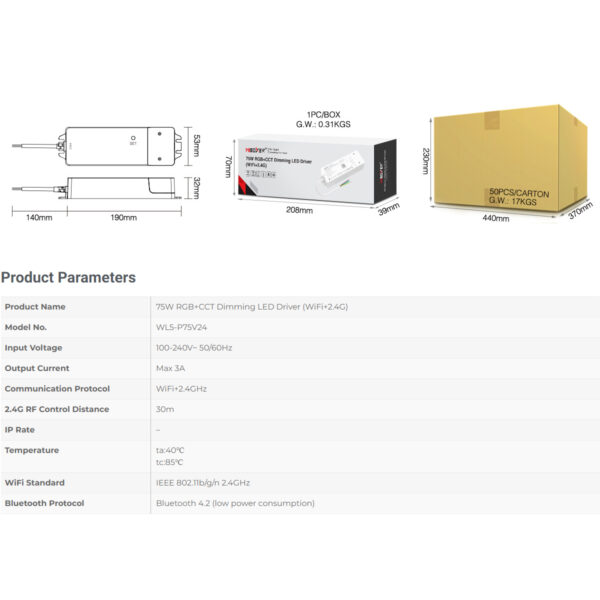 GloboStar® 71441 WL5-P75V24 Mi-BOXER DC Smart Wifi & RF 2.4Ghz Power Supply Τροφοδοτικό SELV & Controller / Dimmer All in One 5 Καναλιών AC100-240V σε DC 24V 5 x 0.6A 14.4W - Max 3A 75W - IP20 RGBW+WW Μ19 x Π5.5 x Υ3.2cm - 5 Years Warranty - Image 25