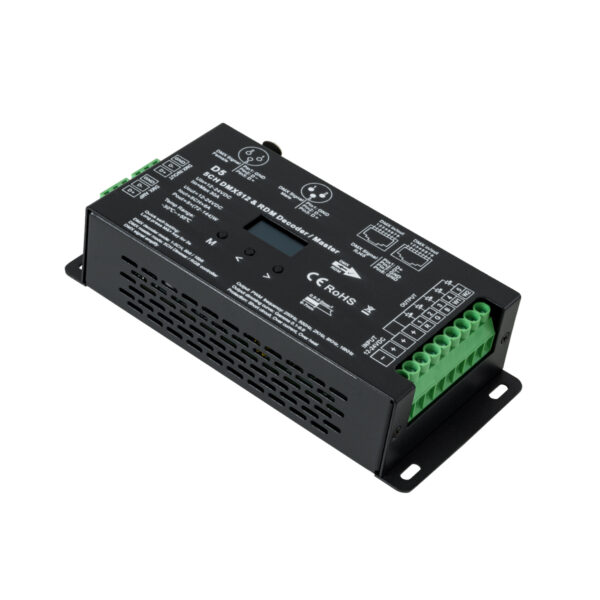 GloboStar® 71448 D5 SKYDANCE DC DMX & RDM Dimmer High Speed Controller / Decoder 5 Καναλιών DC 12-24V 5 x 6A 144W - Max 30A 864W - IP20 Μ17 x Π8 x Υ4cm - 5 Years Warranty